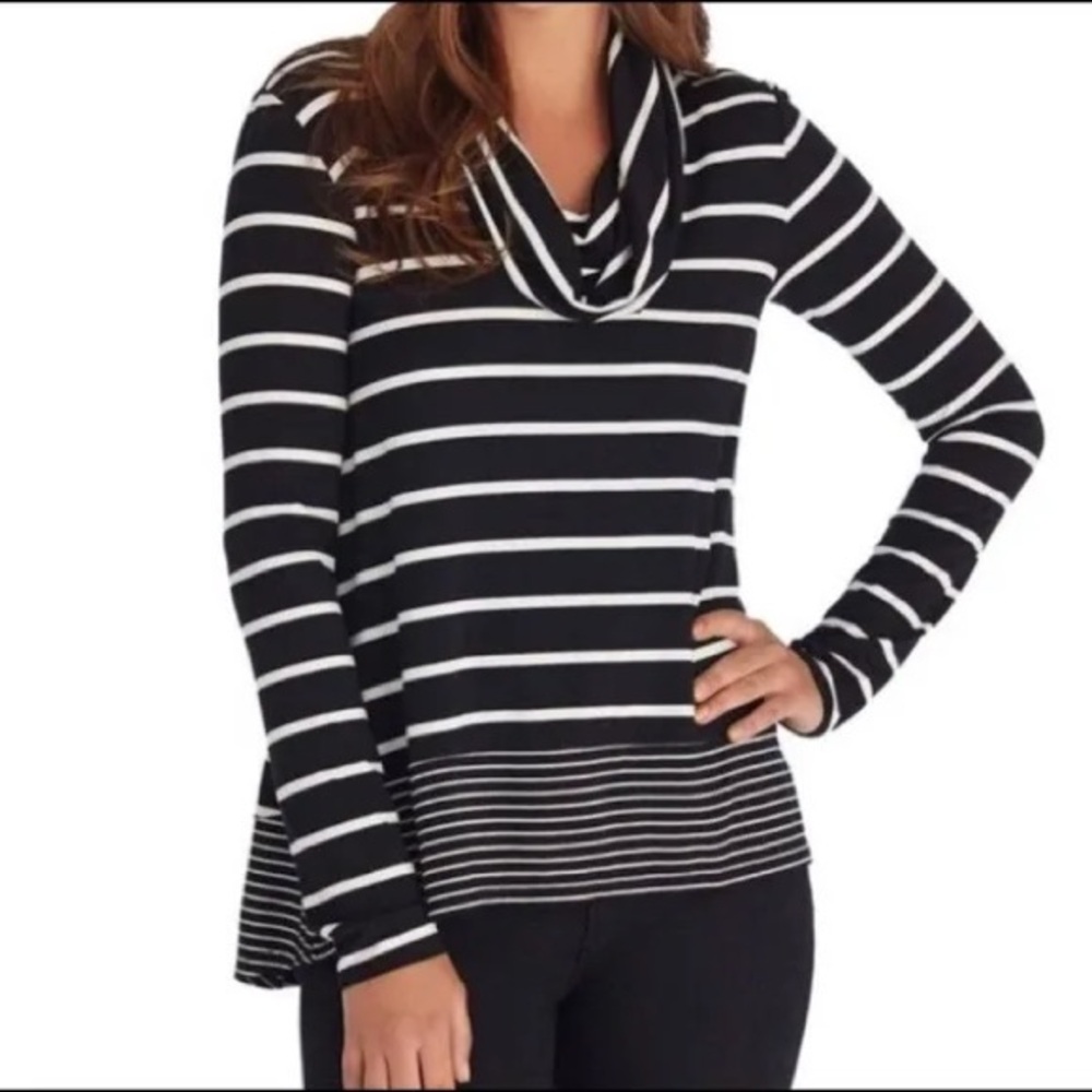 WHBM Cowl Neck Striped Top XS